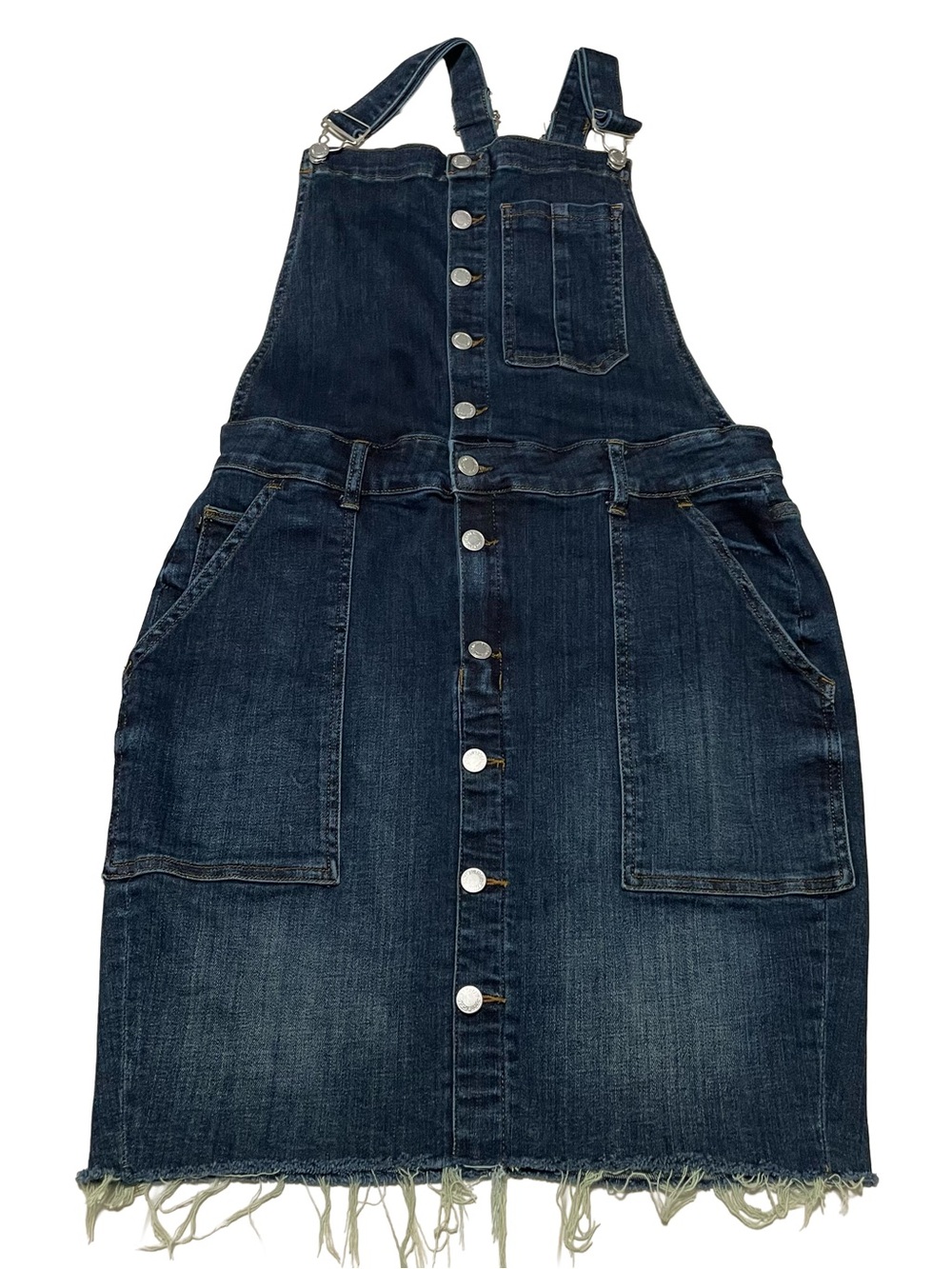 Judy Blue Indigo Denim Button-Front Overall Skirt Dress